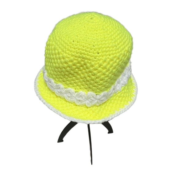 ThreadsByHannah Handmade Crochet Bucket Hat Yellow - Picture 6 of 6